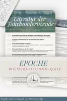 Vorschau - Arbeitsblätter - Literatur der Jahrhundertwende Wiederholungsfragen - Deckblatt