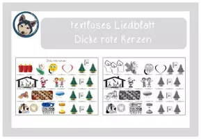 Vorschau - Arbeitsblätter - textloses Liedblatt Dicke rote Kerzen - Deckblatt