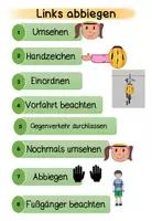 Vorschau - Arbeitsblätter - Arbeitsblatt zum Video links abbiegen - Seite 1
