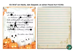 Vorschau - Arbeitsblätter - Briefe mit Klecks Halloween, Leseverständnis und Rechtschreibübung - Seite 3