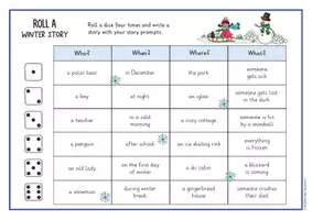 Vorschau - Arbeitsblätter - Roll a winter story: kreatives Schreiben; 2fach differenziert (Englisch) - Seite 1