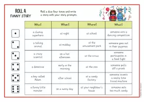Vorschau - Spiele - Roll a funny story - kreatives Schreiben (Englisch) - Seite 1