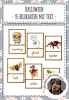 Vorschau - Bildkarten - Flashcards Halloween Bildkarten mit Text - Deckblatt