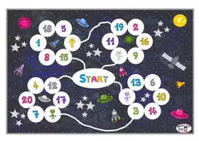 Vorschau - Spiele - Spielplan 1-20 "Space" für 20 beliebige Aufgaben - Deckblatt