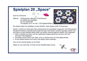 Vorschau - Spiele - Spielplan 1-20 "Space" für 20 beliebige Aufgaben - Seite 1