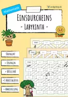 Vorschau - Arbeitsblätter - Einsdurcheins (Dividieren) - Labyrinth - Deckblatt