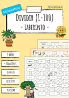 Vista previa - Hojas de trabajo - Divisiones básicas (1-100) - Laberinto - Portada
