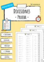 Vista previa - Hojas de trabajo - División / Divisiones (1-10) - Prueba - Portada