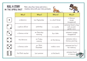 Vorschau - Arbeitsblätter - Simple Past Roll a Story – Kreatives Schreiben Englisch differenziert - Seite 1