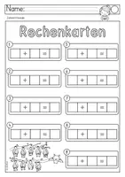 Vorschau - Arbeitsblätter - 5 Rechenkarten (Zehnerfreunde bis 10) - Seite 1