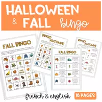 Vorschau - Spiele - BINGO Französisch Englisch Halloween und Herbst LOTO - Deckblatt