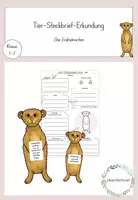 Vorschau - Arbeitsblätter - Tier-Steckbrief-Erkundung- Das Erdmännchen - Deckblatt