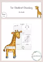 Vorschau - Arbeitsblätter - Tier-Steckbrief-Erkundung- Die Giraffe - Deckblatt