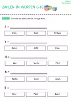 Vorschau - Arbeitsblätter - Mathematik Klasse 1 und 2: Zahlen in Worten. - Seite 2