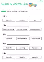 Vorschau - Arbeitsblätter - Mathematik Klasse 1 und 2: Zahlen in Worten. - Seite 3