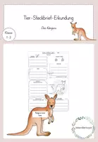Vorschau - Arbeitsblätter - Tier-Steckbrief-Erkundung- Das Känguru - Deckblatt