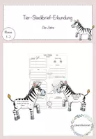 Vorschau - Arbeitsblätter - Tier-Steckbrief-Erkundung- Das Zebra - Deckblatt
