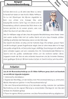 Vorschau - Arbeitsblätter - Eine Personenbeschreibung untersuchen - Deckblatt