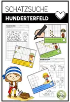 Vorschau - Arbeitsblätter - Schatzsuche Hundertertafel – Rechenkartei & Arbeitsblätter ZR 100 (2. Klasse, Piraten) - Deckblatt
