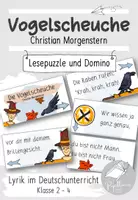 Vorschau - Spiele - Lesepuzzle zum Gedicht "Die Vogelscheuche" von Christian Morgenstern | Domino - Deckblatt