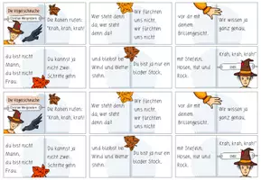 Vorschau - Spiele - Lesepuzzle zum Gedicht "Die Vogelscheuche" von Christian Morgenstern | Domino - Seite 3