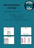 Vorschau - Arbeitsblätter - Waschmaschinen und Züge Übungsheftchen D+M - Deckblatt