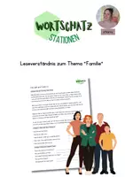 Vorschau - Arbeitsblätter - Wortschatz "Meine Familie": Leseverständnis - Deckblatt