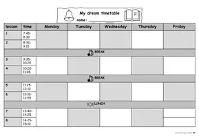 Vorschau - Arbeitsblätter - Arbeitsblatt: My dream timetable - Seite 1