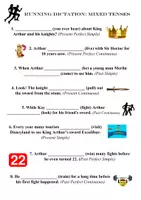 Vorschau - Spiele - Running Dictation: Mixed Tenses (Present and Past) - Seite 1