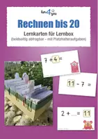 Vorschau - Aufgabenkarten - Rechnen bis 20 - Karteikarten - beidseitig abfragbar - Deckblatt