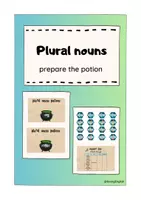 Vorschau - Stationenlernen - PLURAL NOUNS - prepare the potion "School things" - Deckblatt