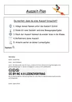 Vorschau - Fördermaterial/Inklusion - Auszeit-Plan einfach - Deckblatt