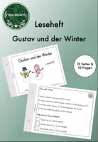 Vorschau - Stationenlernen - Leseheft sinnentnehmendes Lesen - Gustav und der Winter - Klasse 2+3 - Deckblatt