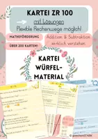 Vorschau - Arbeitsblätter - Materialpaket - Dienes Kartei Zahlenraum 100 entdecken - Zahlen darstellen - Addition & Subtraktion verstehen - Halbieren - Zahlraumerweiterung - Ich Du Wir - Deckblatt