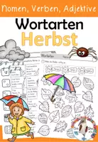 Vorschau - Arbeitsblätter - Herbst - Nomen, Verben, Adjektive- Arbeitsblätter zu den Wortarten - Deckblatt