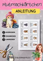 Vorschau - Mal- und Bastelvorlagen - Mutmachkarten Selbstliebe Wintertiere mit positiven Affirmationen - Seite 1