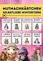Vorschau - Mal- und Bastelvorlagen - Mutmachkarten Selbstliebe Wintertiere mit positiven Affirmationen - Deckblatt