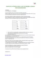 Vorschau - Arbeitsblätter - Einfache Wörter-Lesen und Schreiben für Linkshänder - Seite 1