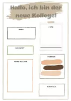 Vorschau - Anderer Materialtyp - Steckbrief- Vorstellung im Kollegium - Deckblatt