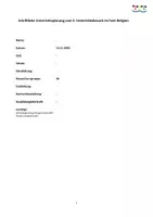 Vorschau - Stundenentwürfe - Unterrichtsentwurf Tod, Trauer, Trost und Hoffnung - Deckblatt