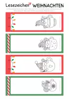 Vorschau - Mal- und Bastelvorlagen - Lesezeichen Weihnachten ausmalen und selbst gestalten | 1. bis 6. Klasse - Seite 3