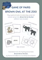 Vorschau - Bildkarten - Brown Owl at the Zoo - MAKE YOUR OWN GAME OF PAIRS - Deckblatt