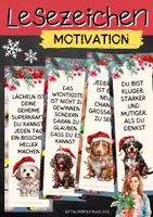 Vorschau - Mal- und Bastelvorlagen - Lesezeichen Weihnachtshunde Motivation mit positiven Sprüchen - Deckblatt