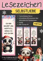 Vorschau - Mal- und Bastelvorlagen - Lesezeichen Selbstliebe Panda Weihnachten Sprüche - Seite 2