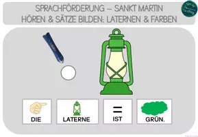 Vorschau - Fördermaterial/Inklusion - Sprachförderung: Laternen & Farben / Sätze bilden - Seite 2