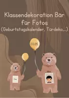 Vorschau - Poster - Klassendekoration Bär für Geburtstagskalender/Türdeko - Seite 2