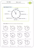 Vista previa - Hojas de trabajo - ENGLISH: THE TIME. Explanation + Exercises - Portada