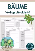 Vorschau - Arbeitsblätter - Bäume: Vorlage Steckbrief - Deckblatt