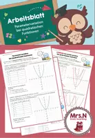Vorschau - Arbeitsblätter - Parametervariation bei quad. Funktionen (Arbeitsblatt) - Deckblatt