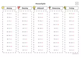 Vorschau - Arbeitsblätter - Einfache Division (Einsdurcheins) - Hausaufgabe - Seite 1